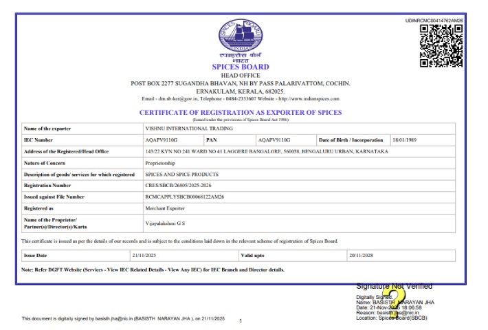 Registration-cum Membership Certificate